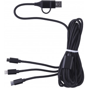 Nylon-Ladekabel Sable, Schwarz