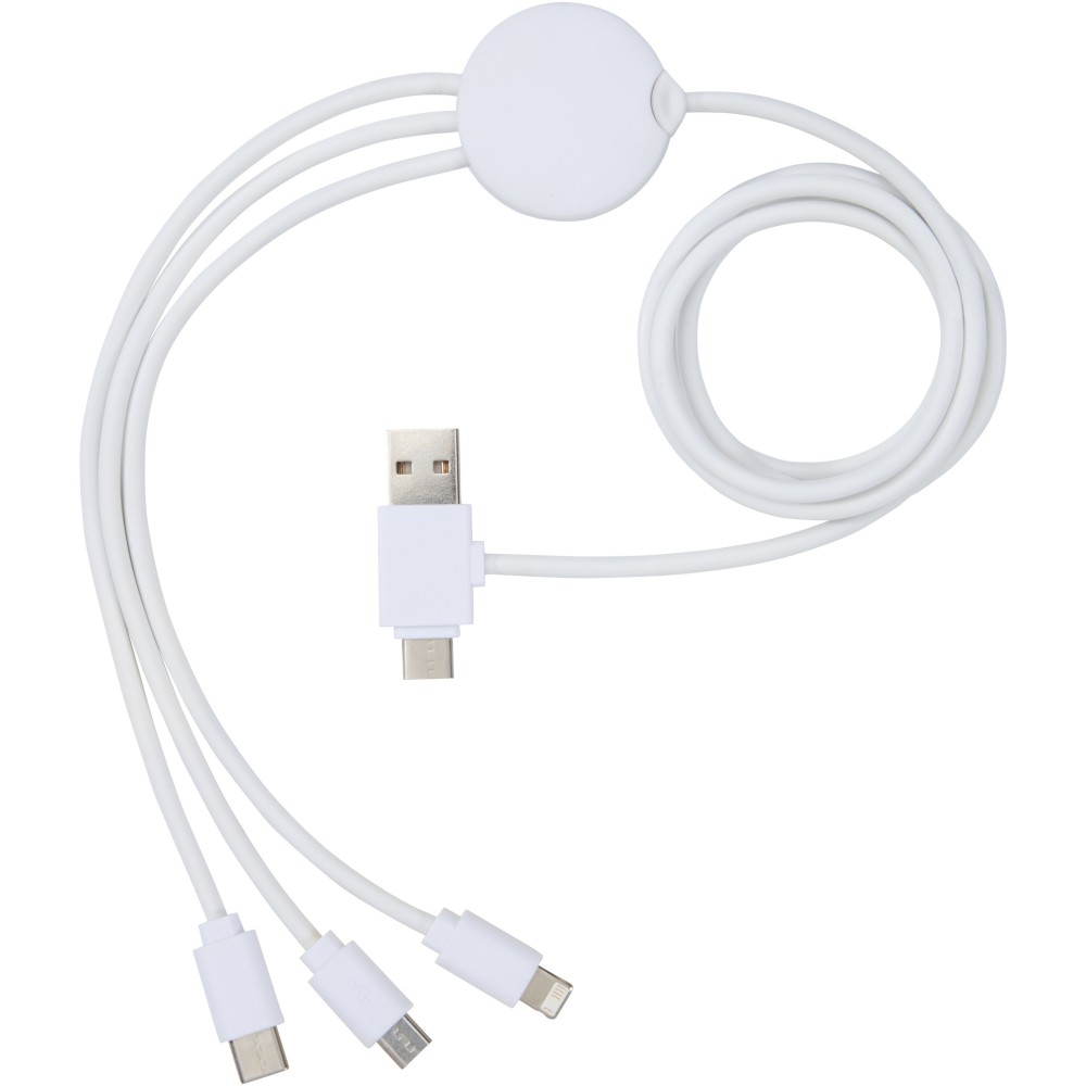 Pure 5-in-1-Ladekabel, antimikrobiell, weiss (Leitungen, Verteiler, Adapter, Kabel)
