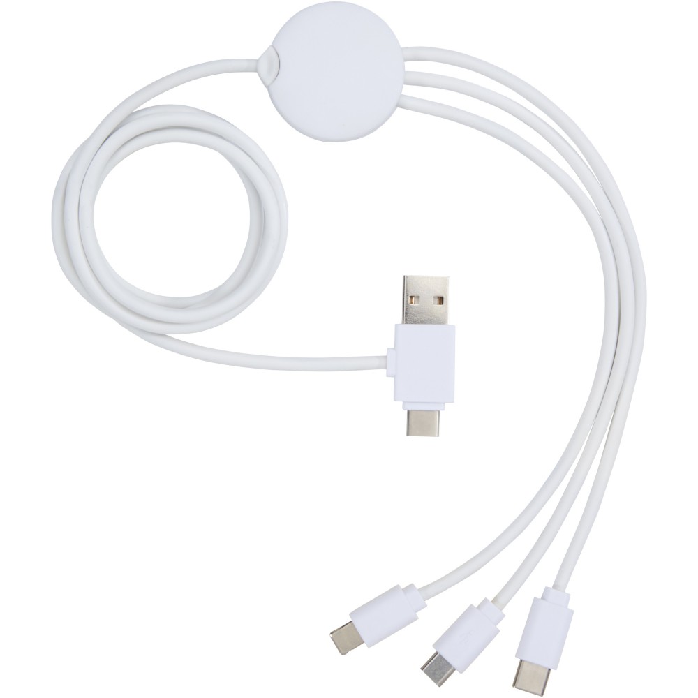 Pure 5-in-1-Ladekabel, antimikrobiell, weiss (Leitungen, Verteiler, Adapter, Kabel)