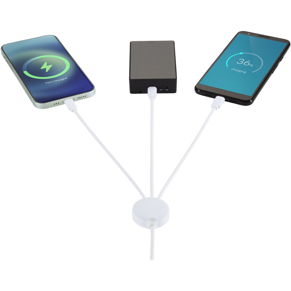 Pure 5-in-1-Ladekabel, antimikrobiell, weiss (Leitungen, Verteiler, Adapter, Kabel)