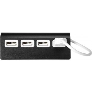 USB-Hub aus Aluminium Leo, Schwarz