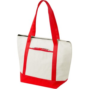 Lighthouse non-woven cooler tote, Natural,Red (Cooler bags)