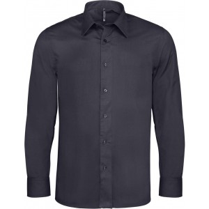 LONG-SLEEVED COTTON/ELASTANE SHIRT, Navy (shirt)