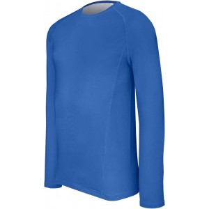 ADULTS' LONG-SLEEVED BASE LAYER SPORTS T-SHIRT, Sporty Royal Blue (Long-sleeved shirt)