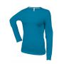 LADIES' LONG-SLEEVED CREW NECK T-SHIRT, Tropical Blue