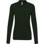LADIES? LONG-SLEEVED PIQU POLO SHIRT, Forest Green