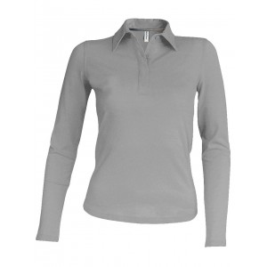 LADIES' LONG-SLEEVED POLO SHIRT, Oxford Grey (Long-sleeved shirt)