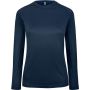 LADIES' LONG-SLEEVED SPORTS T-SHIRT, Sporty Navy