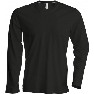 MEN'S LONG-SLEEVED CREW NECK T-SHIRT, Black (Long-sleeved shirt)