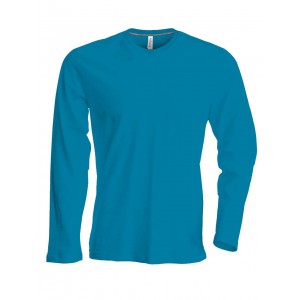 MEN'S LONG-SLEEVED CREW NECK T-SHIRT, Tropical Blue (Long-sleeved shirt)