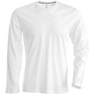 MEN'S LONG-SLEEVED CREW NECK T-SHIRT, White (Long-sleeved shirt)