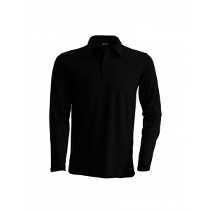 MEN'S LONG-SLEEVED POLO SHIRT, Black (Long-sleeved shirt)
