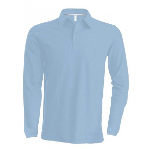 MEN'S LONG-SLEEVED POLO SHIRT, Sky Blue (Long-sleeved shirt)