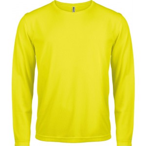 MEN'S LONG-SLEEVED SPORTS T-SHIRT, Fluorescent Yellow (Long-sleeved shirt)