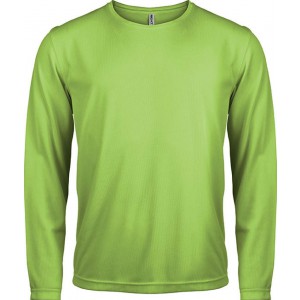 MEN'S LONG-SLEEVED SPORTS T-SHIRT, Lime (Long-sleeved shirt)