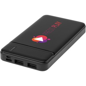 Loop 10.000 mAh recycled plastic power bank, Solid black (Powerbanks)