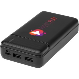 Loop 20.000 mAh recycled plastic power bank, Solid black (Powerbanks)