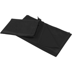 Lucas RPET sport towel 70x140 cm, Solid black (Towels)