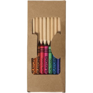 Lucky 19-piece coloured pencil and crayon set, Natural (Drawing set)