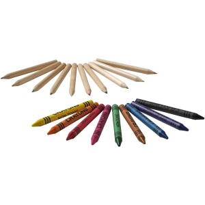 Lucky 19-piece coloured pencil and crayon set, Natural (Drawing set)