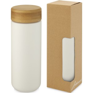 Lumi 300 ml Keramikbecher mit Bambusdeckel, weiss