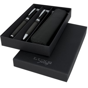 Carbon Duo Kugelschreiberset mit Hlle, schwarz