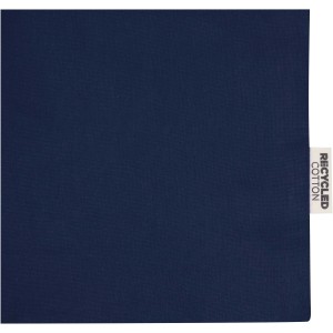 Madras 140 g/m2 GRS recycled cotton gusset tote bag, Navy (Shopping bags)