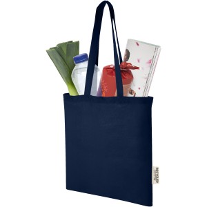 Madras 140 g/m2 GRS recycled cotton tote bag 7L, Navy (cotton bag)