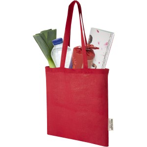 Madras 140 g/m2 GRS recycled cotton tote bag 7L, Red (cotton bag)