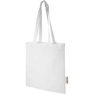 Madras 140 g/m2 GRS recycled cotton tote bag 7L, White (cotton bag)