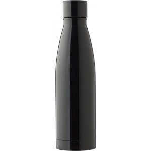 Doppelwandige Trinkflasche aus Edelstahl Marcelino, Schwarz