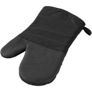 Maya cotton with rubber oven mitt, Shiny black, solid black (Kitchen textile)