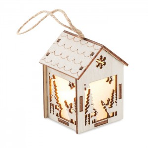 MDF house with light, Wood (Decorations)