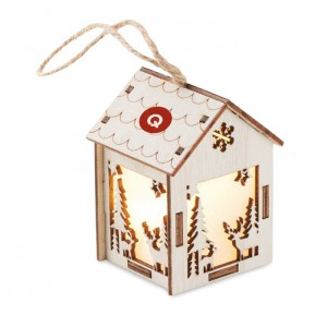 MDF house with light, Wood (Decorations)