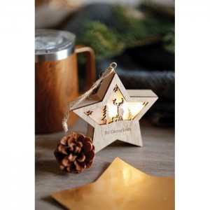 MDF star with light, Wood (Decorations)