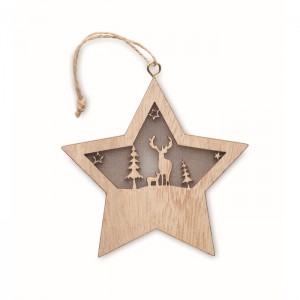 MDF star with light, Wood (Decorations)