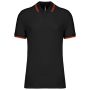 MEN'S 2 STRIPED SHORT SLEEVED POLOSHIRT, Black/Red