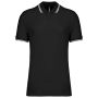 MEN'S 2 STRIPED SHORT SLEEVED POLOSHIRT, Black/White