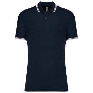 MEN'S 2 STRIPED SHORT SLEEVED POLOSHIRT, Navy/White (Polo shirt, 90-100% cotton)