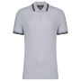 MEN'S 2 STRIPED SHORT SLEEVED POLOSHIRT, Oxford Grey/Black