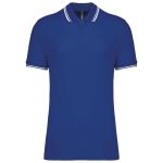 MEN'S 2 STRIPED SHORT SLEEVED POLOSHIRT, Royal Blue/White <font size=1>[ENG]</font> (KA272RO/WH)