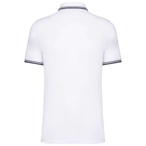 MEN'S 2 STRIPED SHORT SLEEVED POLOSHIRT, White/Navy (Polo shirt, 90-100% cotton)