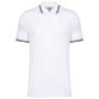 MEN'S 2 STRIPED SHORT SLEEVED POLOSHIRT, White/Navy