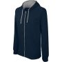 MEN'S CONTRAST HOODED FULL ZIP SWEATSHIRT, Navy/Fine Grey