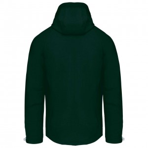 MEN'S DETACHABLE HOODED SOFTSHELL JACKET, Bottle Green (Jackets)