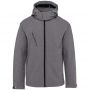 MEN'S DETACHABLE HOODED SOFTSHELL JACKET, Marl Grey