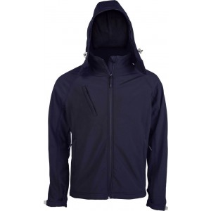 MEN'S DETACHABLE HOODED SOFTSHELL JACKET, Navy (Jackets)