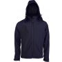 MEN'S DETACHABLE HOODED SOFTSHELL JACKET, Navy