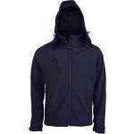 MEN'S DETACHABLE HOODED SOFTSHELL JACKET, Navy <font size=1>[ENG]</font> (KA413NV)