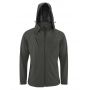 MEN'S DETACHABLE HOODED SOFTSHELL JACKET, Titanium